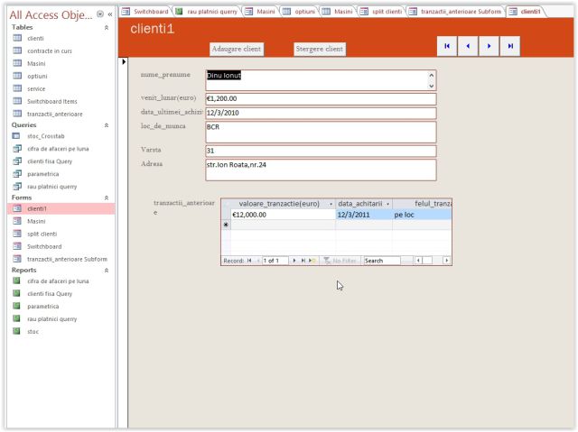 Atestat Access Magazin Auto