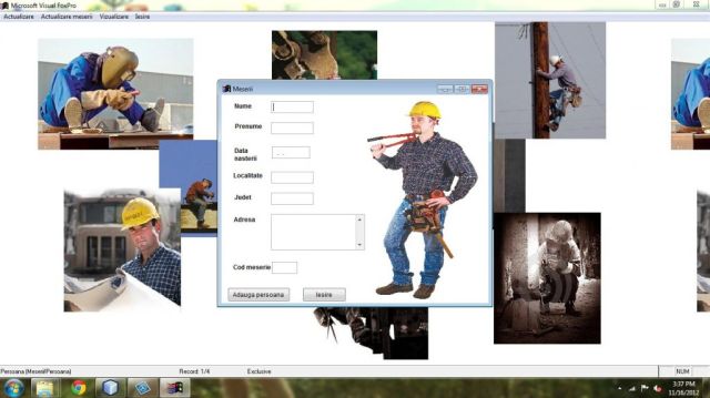 Atestat FoxPro Evidenta Meseriilor