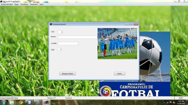 Atestat FoxPro Campionat Sportiv