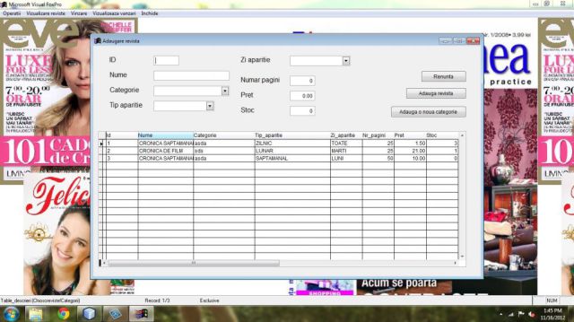 Atestat FoxPro Chiosc De Reviste