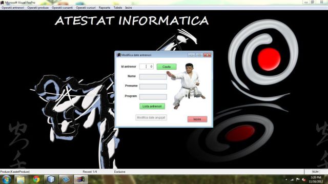 Atestat FoxPro Scoala De Karate
