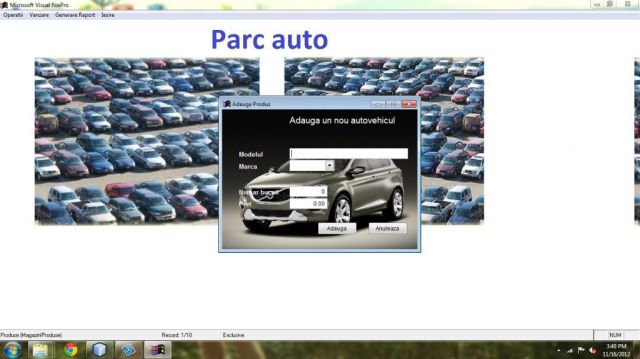 Atestat FoxPro Parc Auto