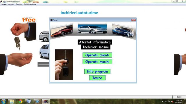 Atestat FoxPro Inchirieri Masini