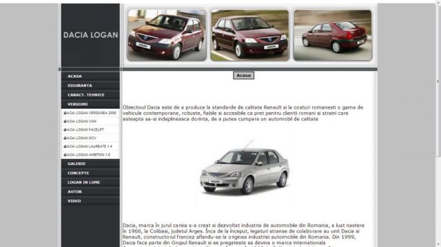Atestat HTML Dacia Logan