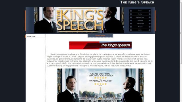 Atestat HTML The Kings Speech