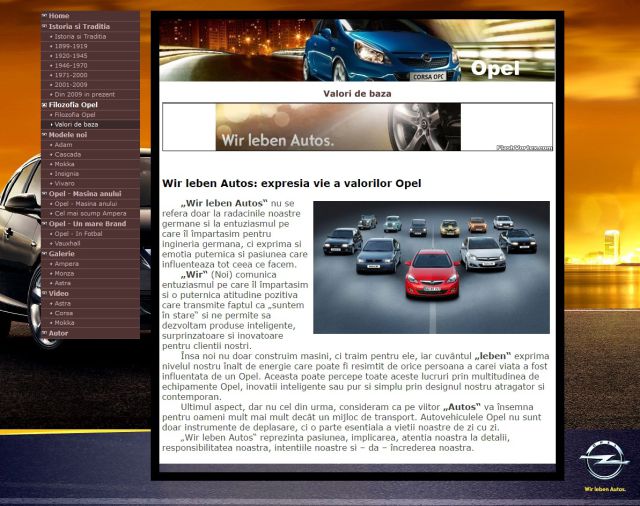 Atestat HTML Marca Opel