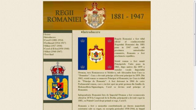 Atestat HTML Regii Romaniei