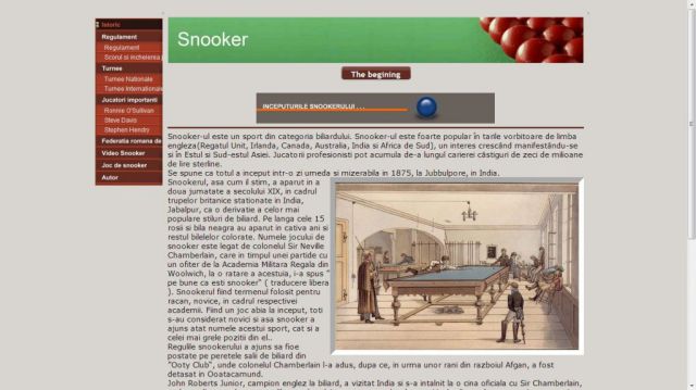 Atestat HTML Snooker