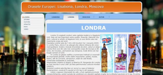 Atestat HTML Orasele Europei Lisabona Londra Moscova