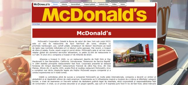 Atestat HTML Mcdonalds