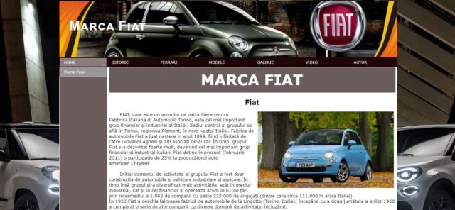 Atestat HTML Marca Fiat