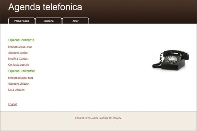 Atestat PHP & MySQL Agenda Telefonica