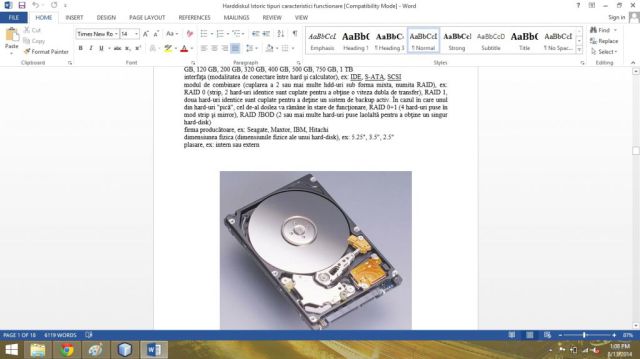 Atestat Tehnică de calcul Hard Disk Istoric Tipuri Si Caracteristici